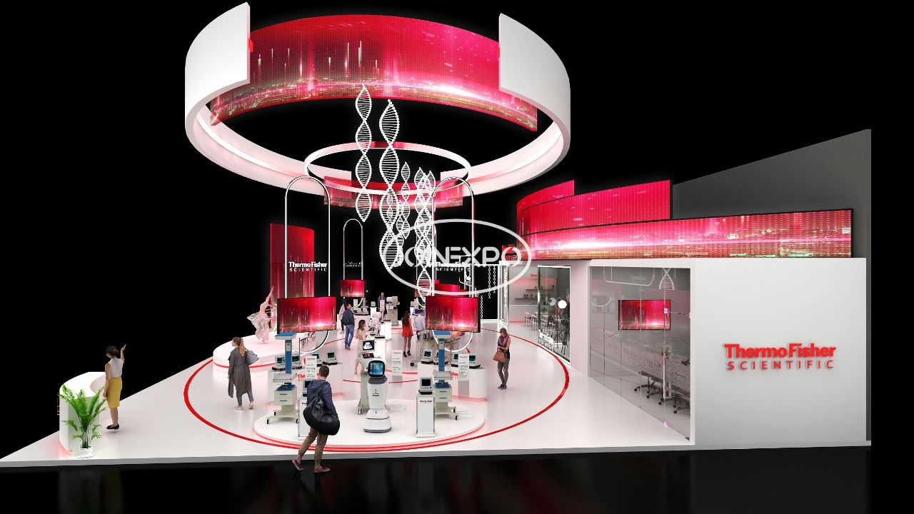 CIIE進博會展會設計 |  賽默飛世爾展臺設計融入基因科學元素
